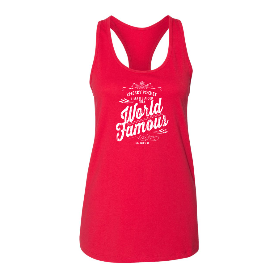 Women's World Famous Razer Back Tank - Front Imprint